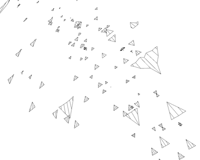 Explorational data visualization with generated airplanes